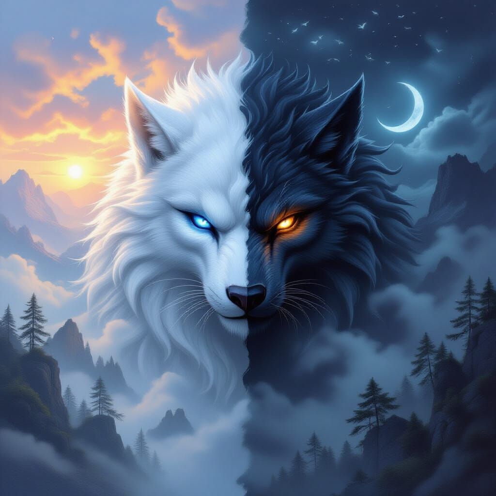 Dual Nature: Peaceful Ferocious Fantasy Creature