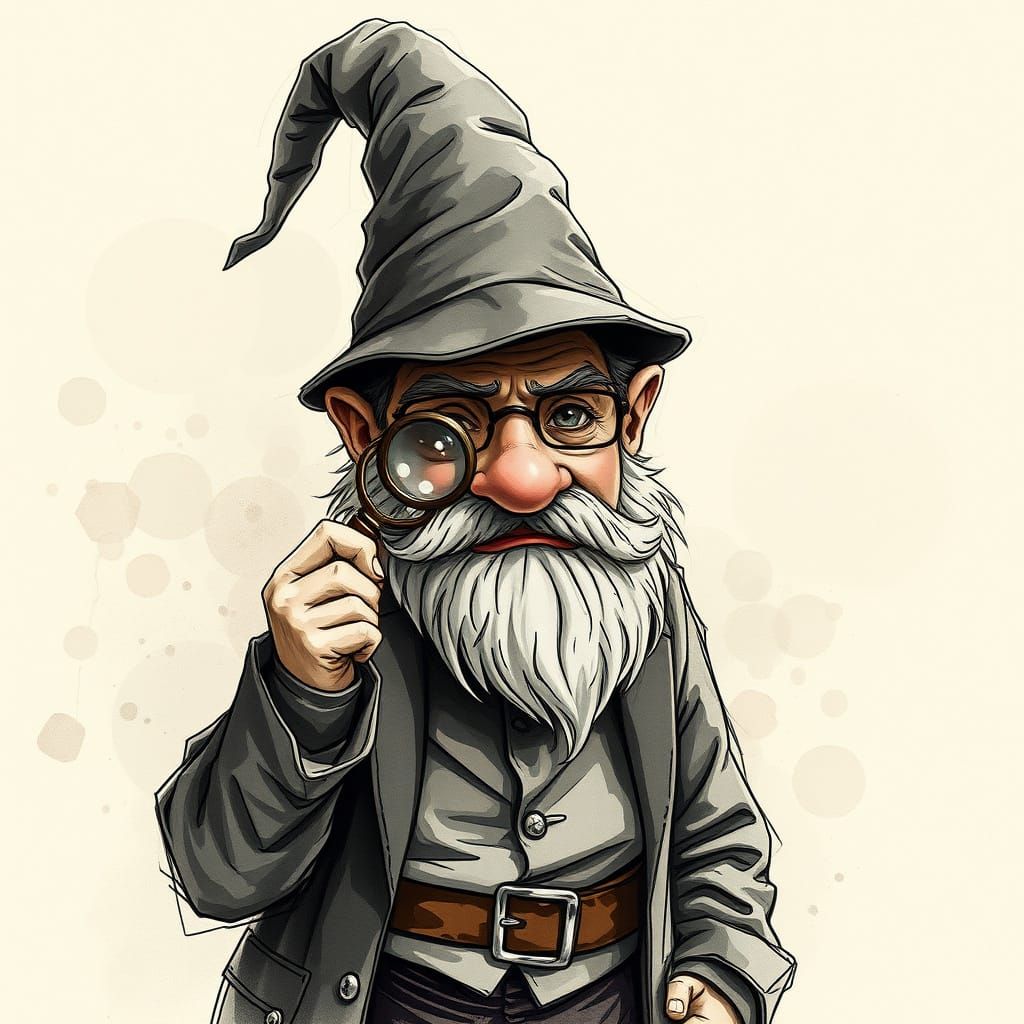 Sherlock Holmes as Gnome in Art Nouveau Style