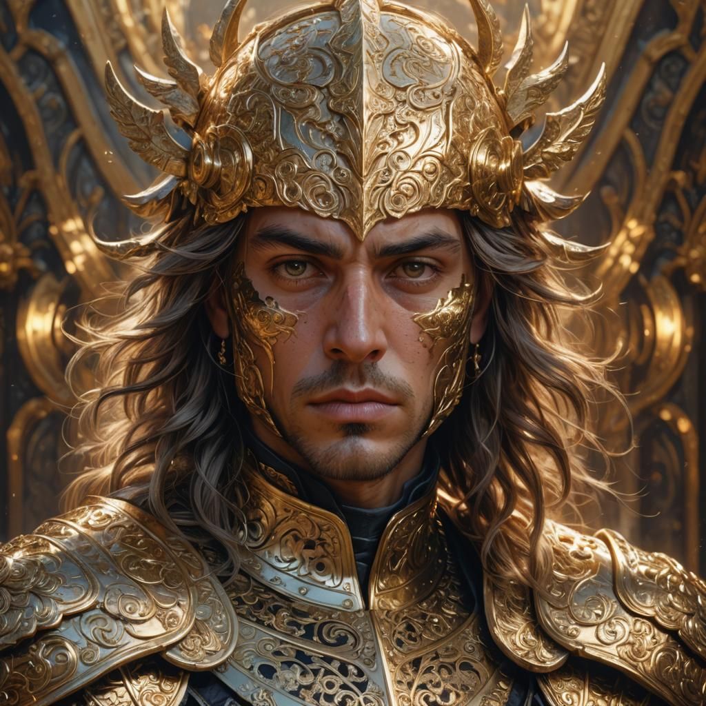 Ornate Warrior Portrait in Baroque Fantasy Style