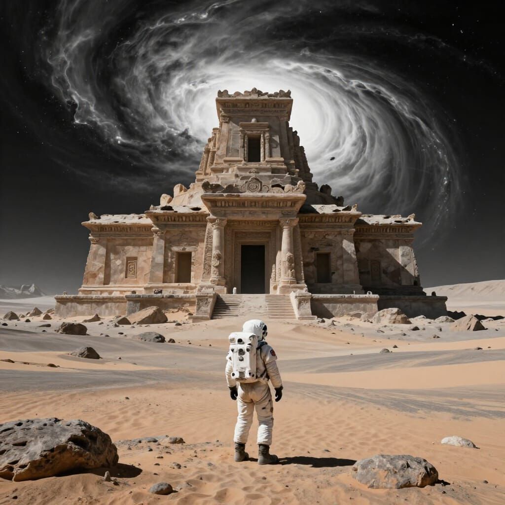 Astronaut Discovers Ancient Temple on Alien World