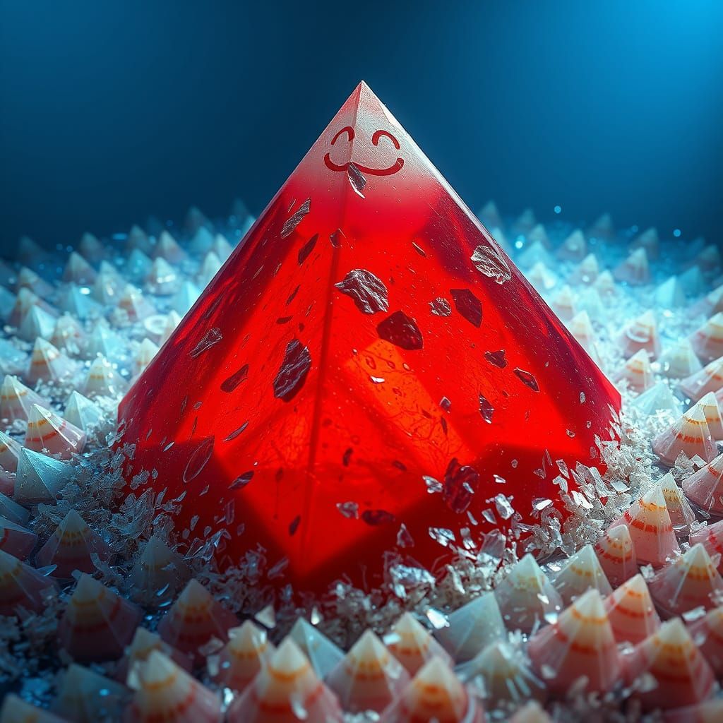 Char-Grilled Bird's Eye View of a Smooth Glass Cone