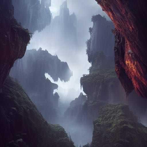 Epic Descent into the Abyss: Digital Matte Painting