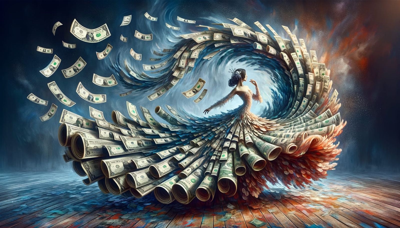 Flamenco Dancer's Dollar Bill Dress Creates Sea