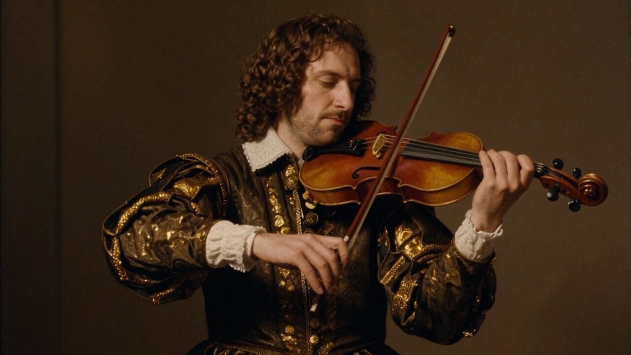 Passionate Violinist in Dramatic Rembrandt-Inspired Light