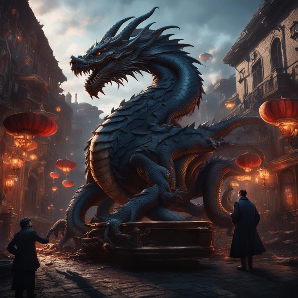 Dragon Mafia Boss: Detailed Matte Painting
