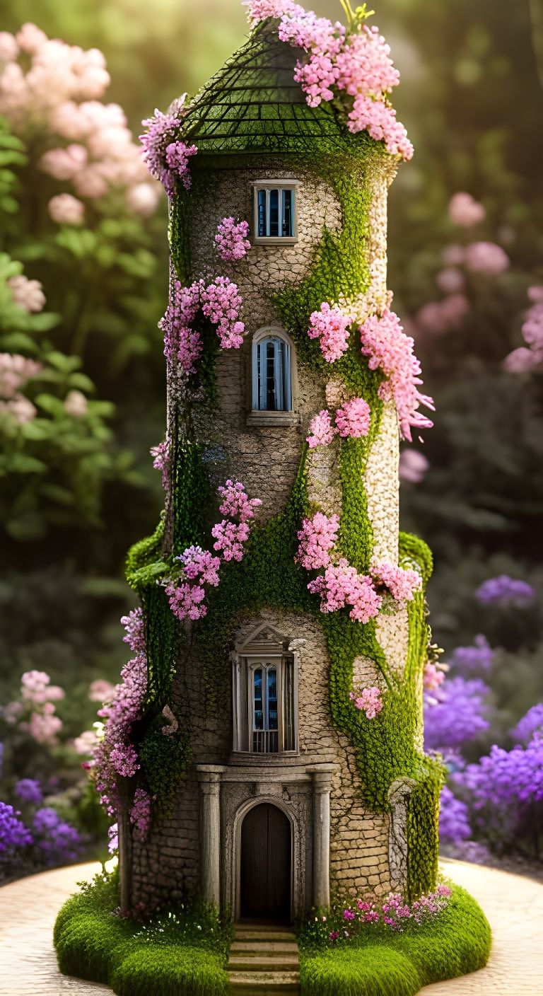 Fantasy Wizard Tower Diorama in Hyperrealistic 3D