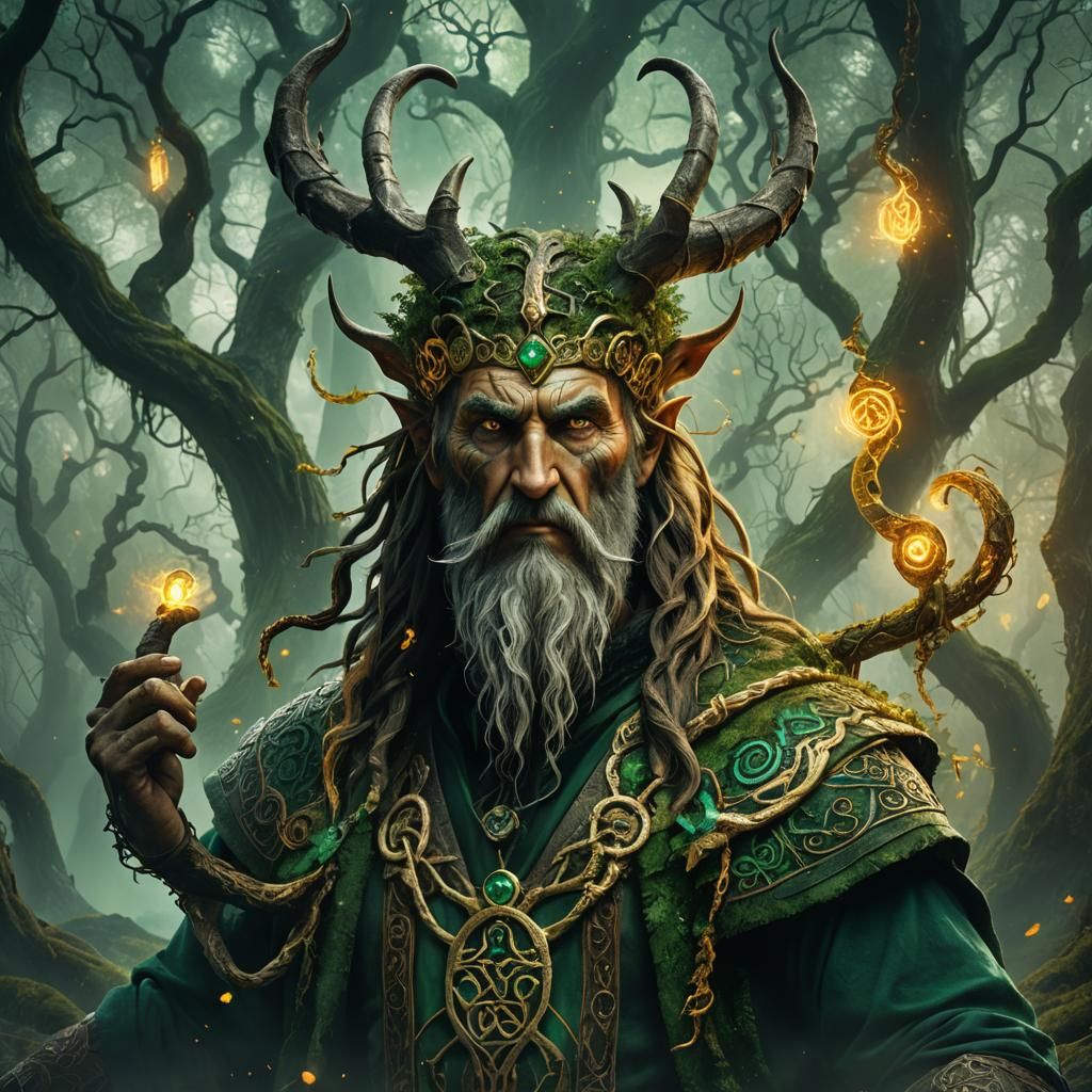 Veles, Slavic God in Mystical Forest