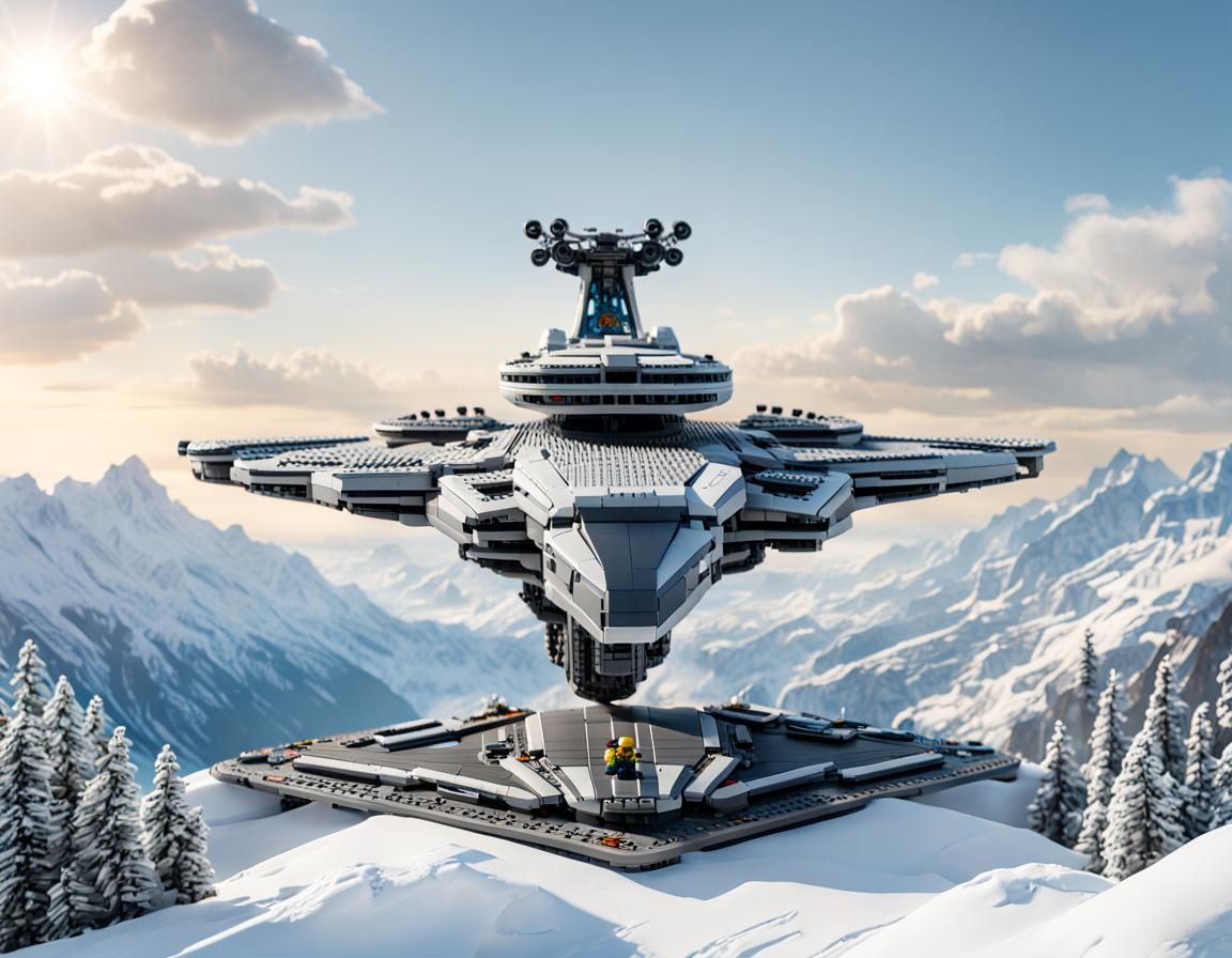Lego SHIELD Helicarrier Soars Above Snowy Peaks