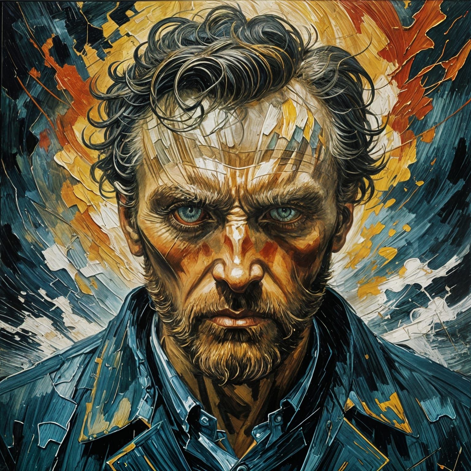 Surreal Fallen Angel in Oil Painting Style