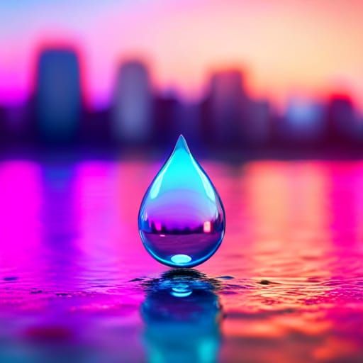 Neon Raindrop Wave in 8K Resolution