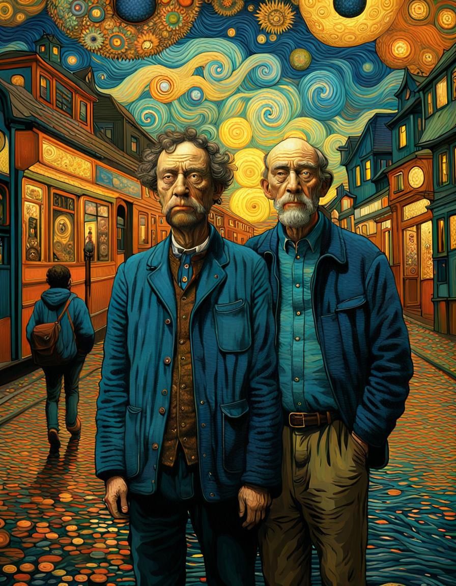 Detailed Portrait in Crowded Place: Digital Art