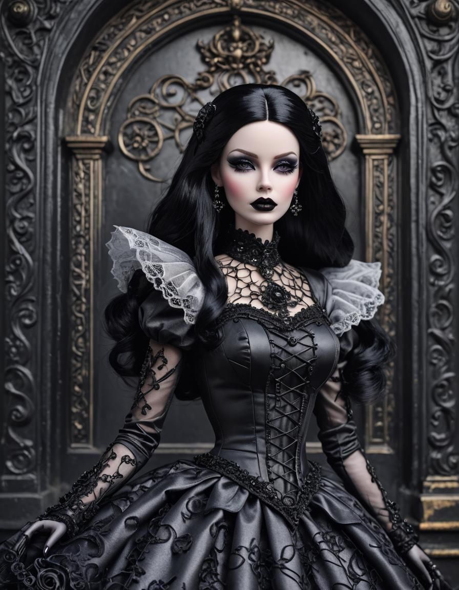 Hyperrealistic Goth Barbie Doll in Professional Photography ...