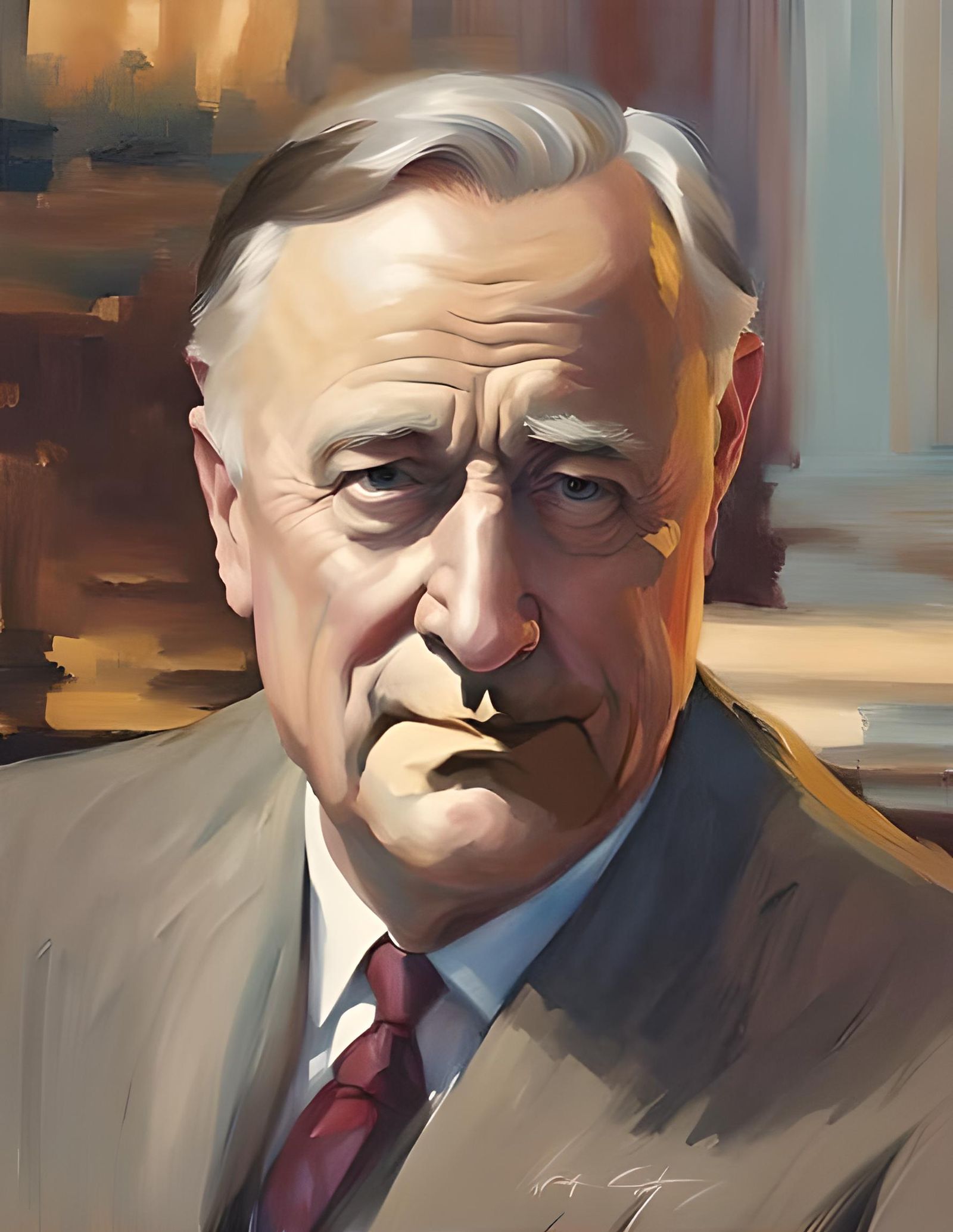 FDR Portrait in the Style of John Singer Sargent