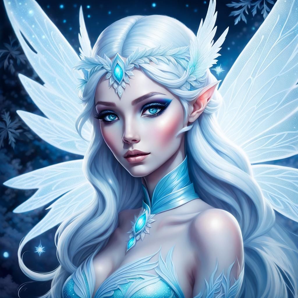 Ice Fairy Portrait in Artgerm Style