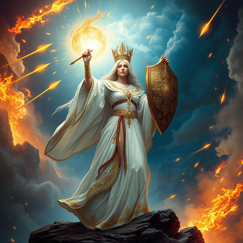 Ethereal Shieldmaiden Empowered by Faith in the Heart of the...