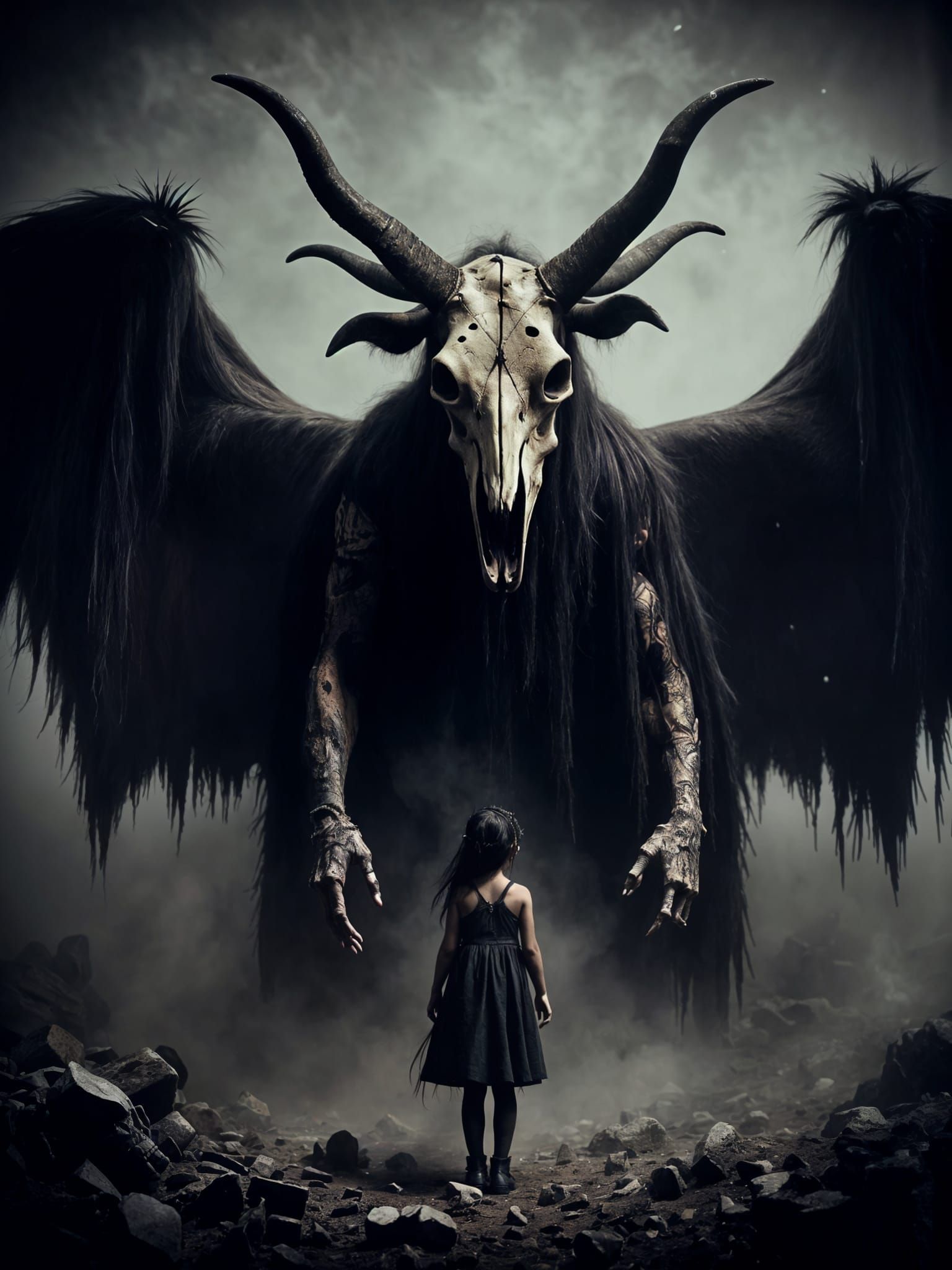 Little Girl Stands Defiant Against Dark, Ritualistic Beast i...