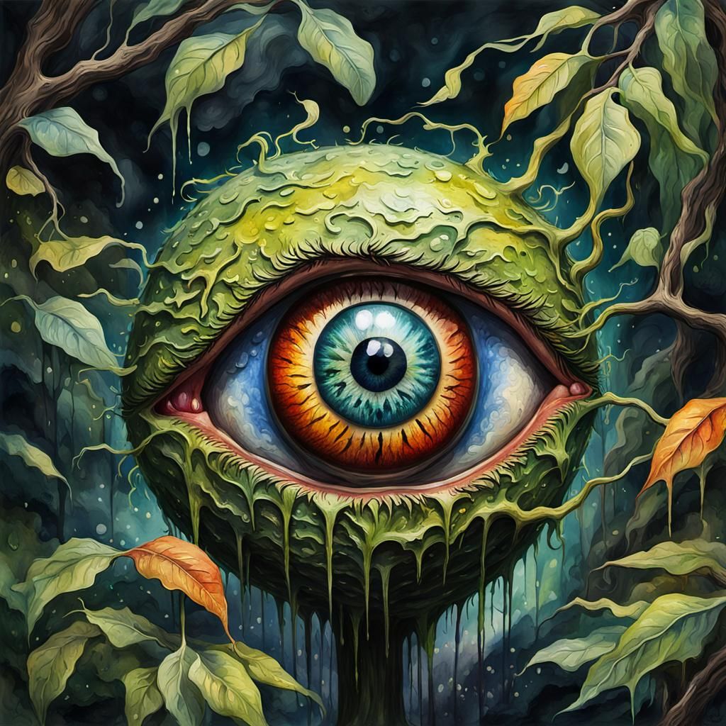 Grotesque Nature Spirit in Impressionist Style