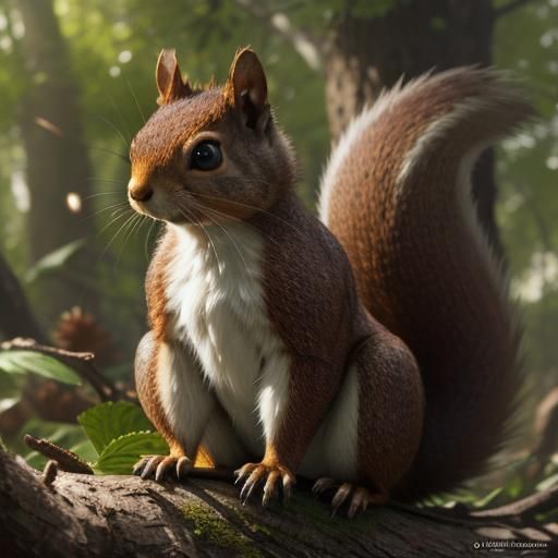Hyper-Realistic 3D Squirrel with Giant Eyes