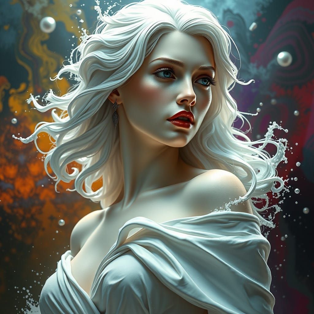 Elegance in Liquid Form: A Hyperrealistic Portrait