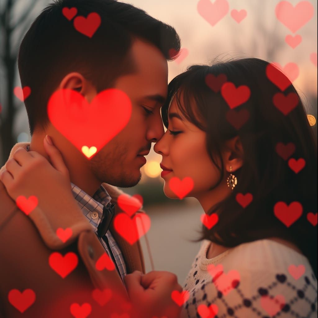 Romantic Double Exposure on Valentine's Day