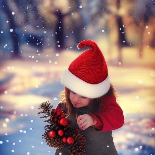 Beautiful Christmas Winter Wonderland in Splash Art Style