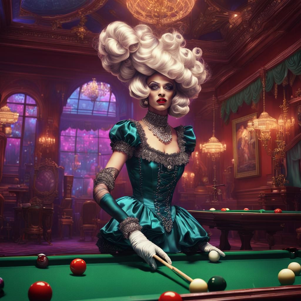 Extravagant Drag Queen in Satin Wonderland