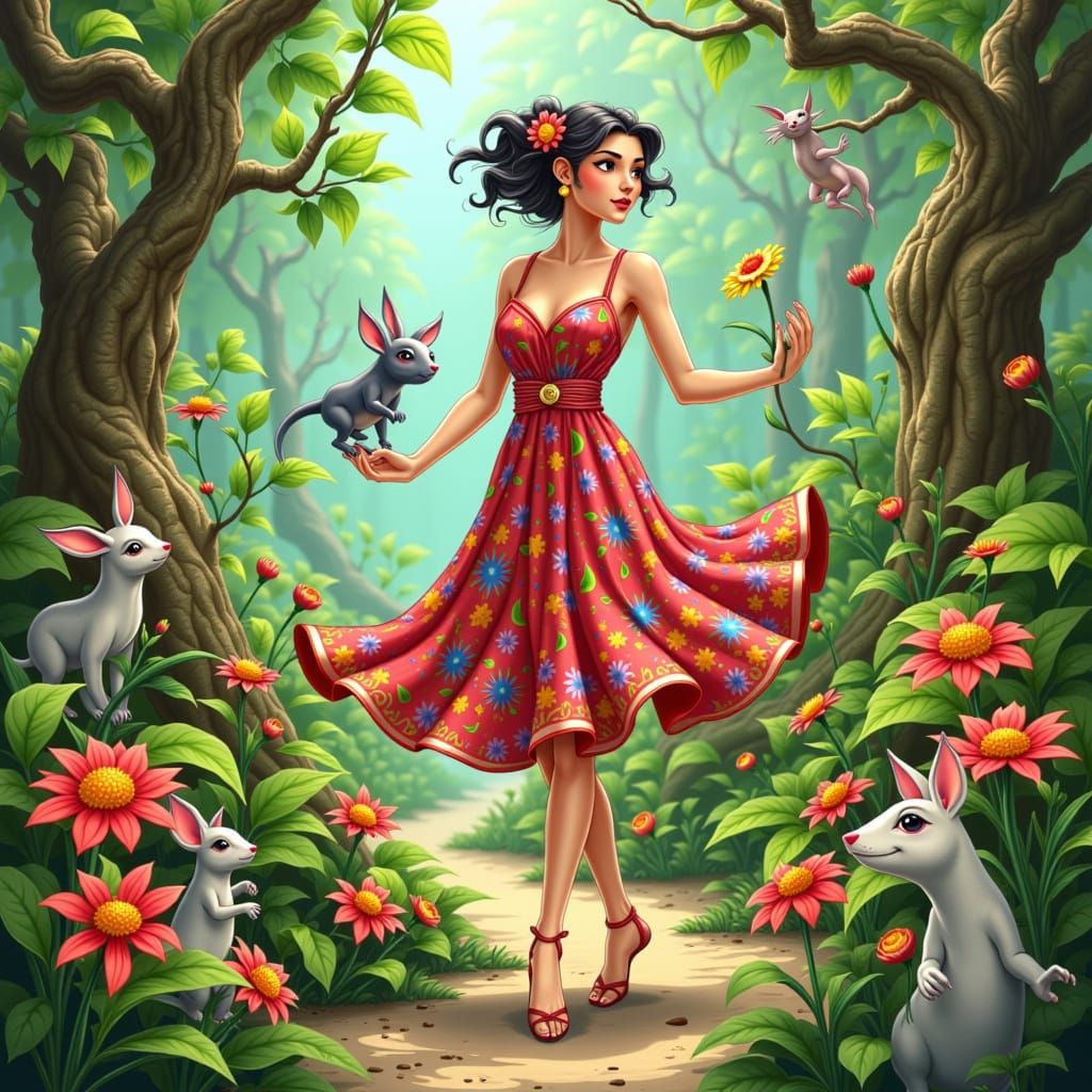 Dancing with Dragons: Whimsical Floral Fantasy