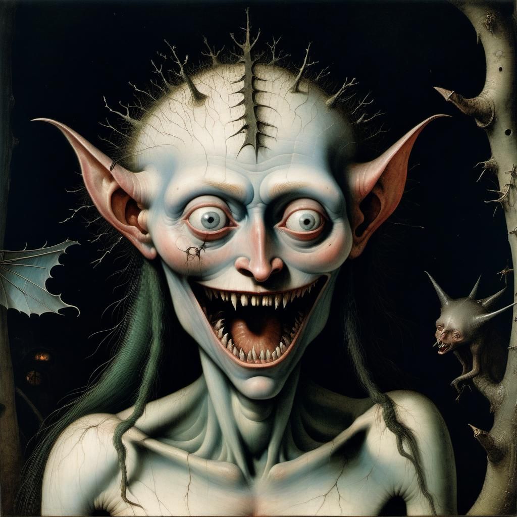 Night Dryad with Fangs, in Bosch Style