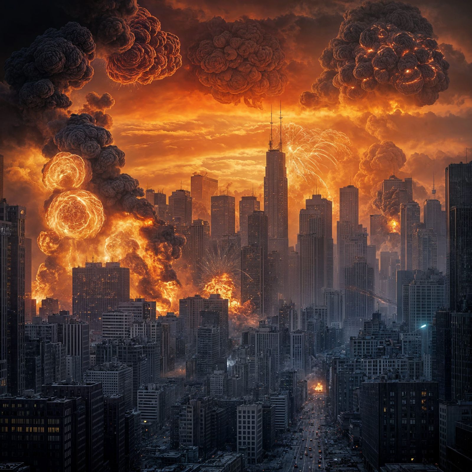 Apocalyptic Dawn: City Destruction in Cinematic Lighting