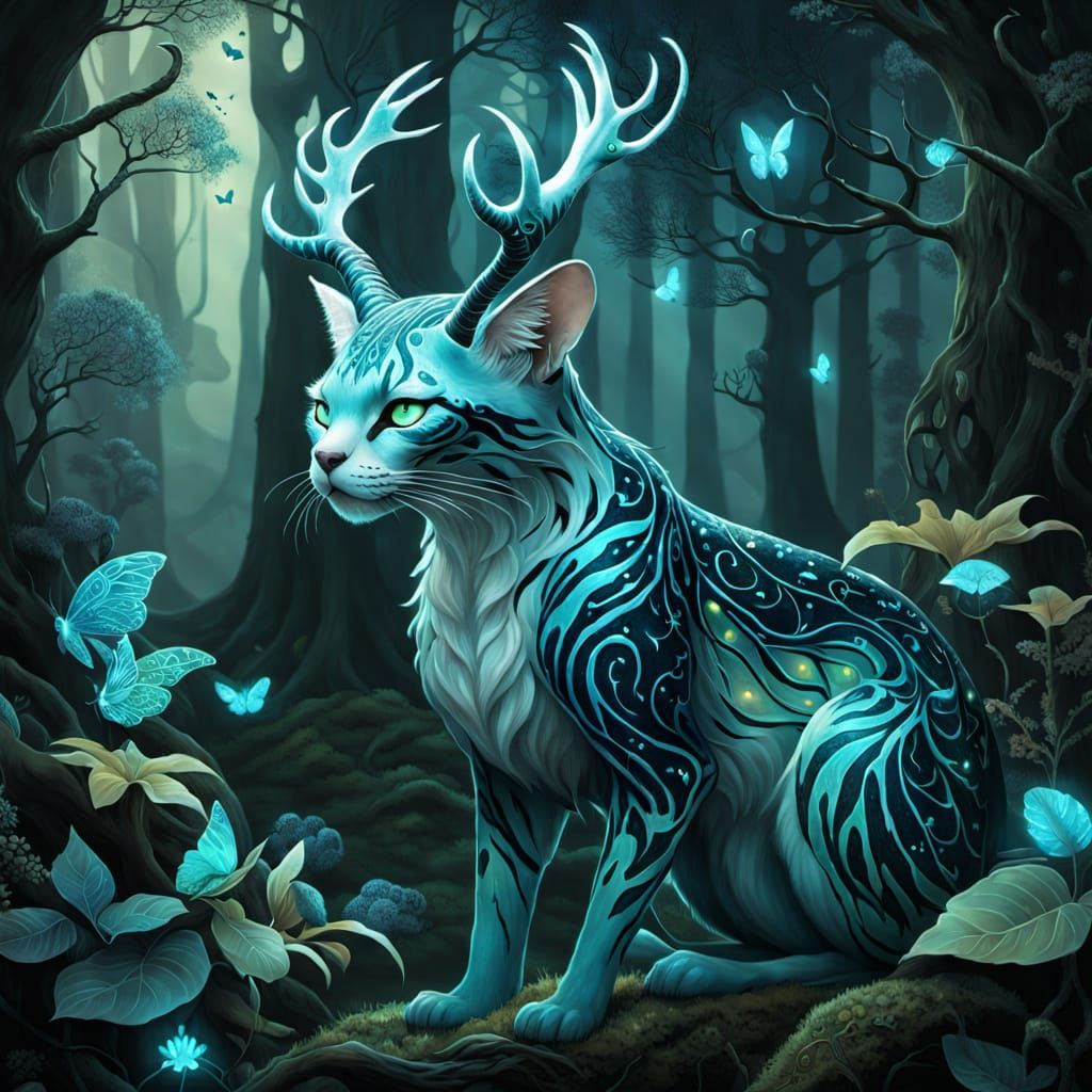 Mystical Forest Dreamer in Vibrant Colors