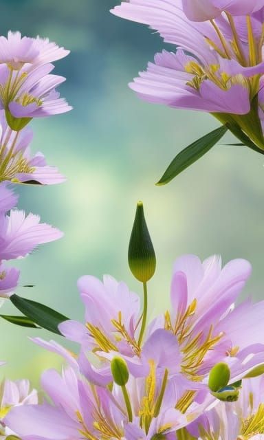 Enchanted Lily Flowers in Soft Impressionism Style