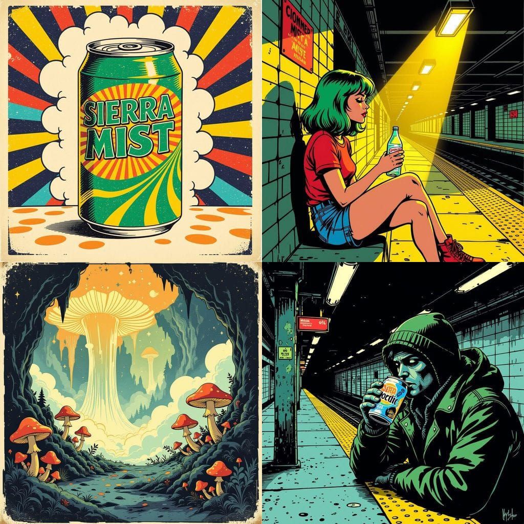 Retro Sierra Mist Can Comic Art