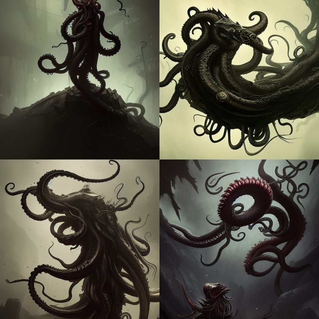 Smokey Tentacle Monster in China Ink Style