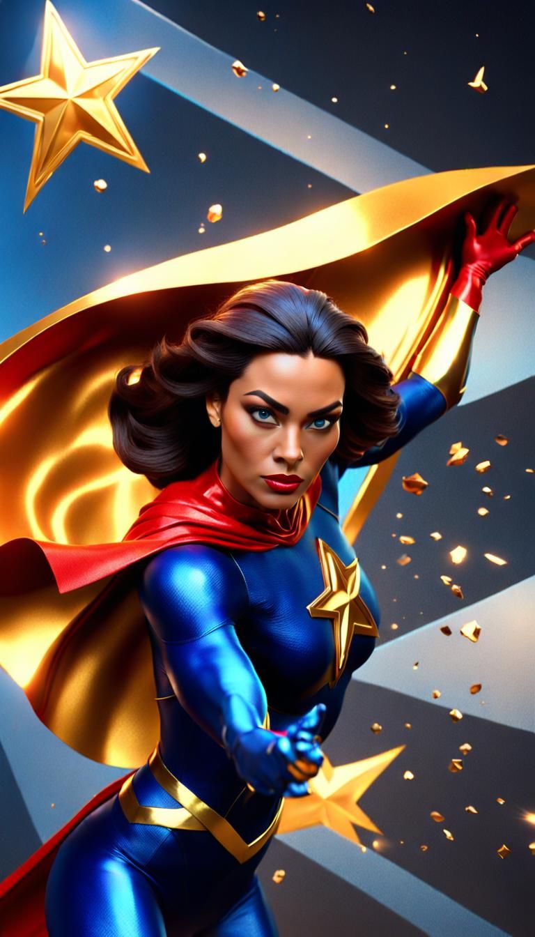 Superhero Woman in Pixar-Style 3D Animation