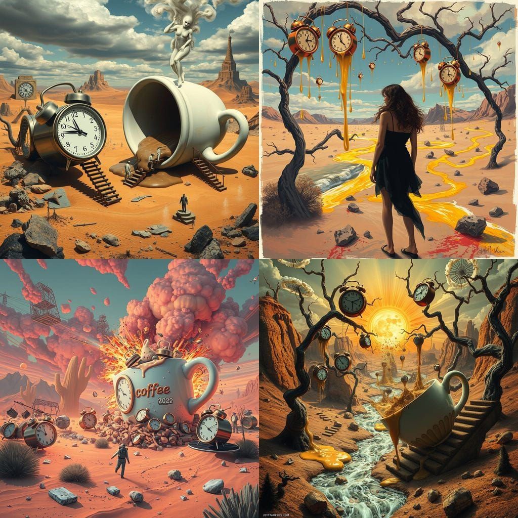 Surreal Desert Dreamscape in Salvador Dalí Style