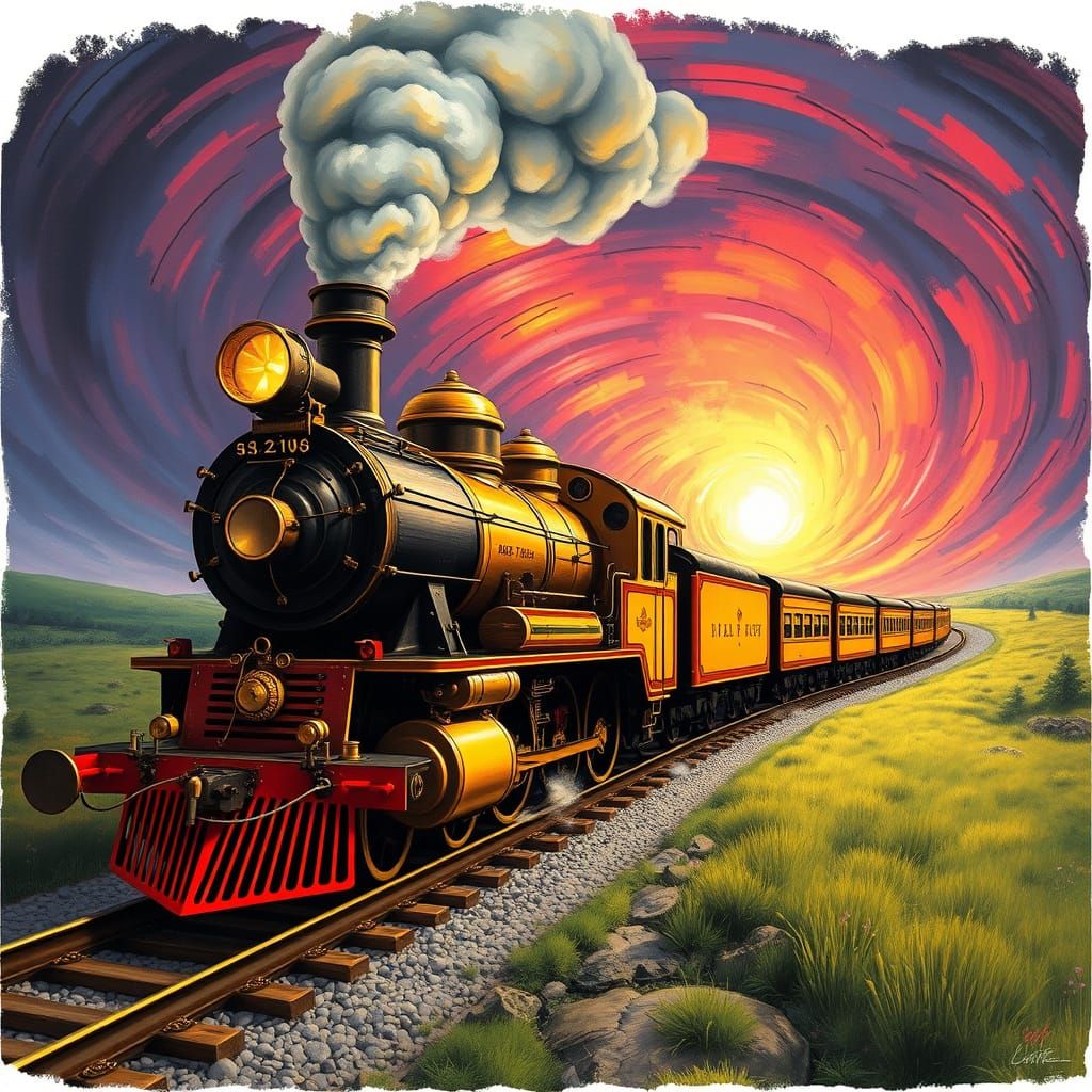 Vintage Steam Train Chugs into Whimsical Wonderland