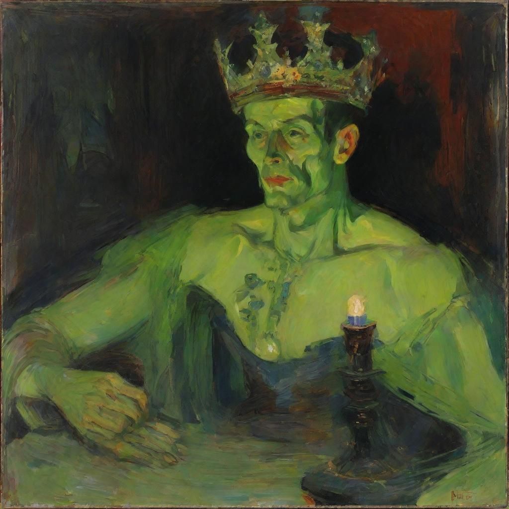 Fluorescent Vampire in Twilight: Impressionist Art