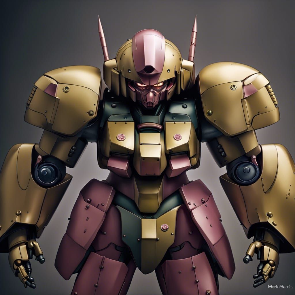 Detailed Zeon Zaku Female Armor Portrait