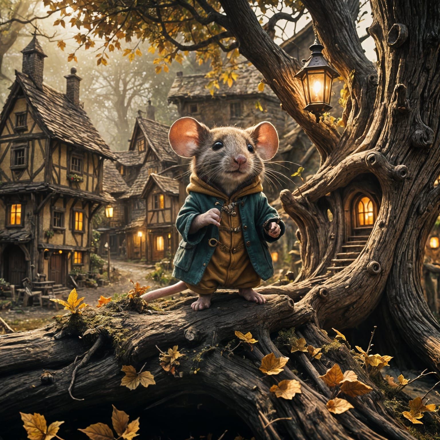 Mouse Village in Hollow Tree: Cinematic Fantasy