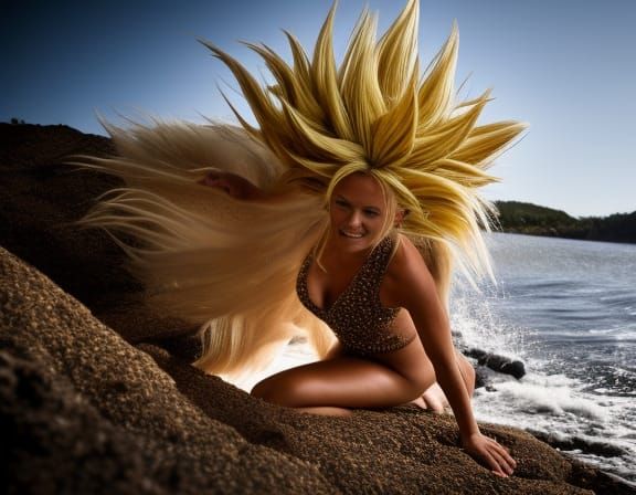 Realistic and Beautiful Super Sayayin female in a combat on ...