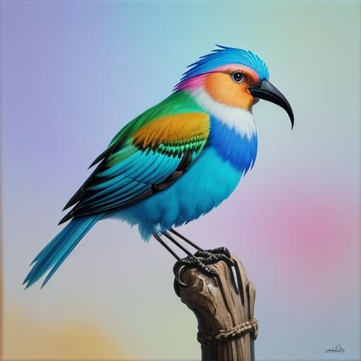 Melting Bird: A Surreal Oil Painting