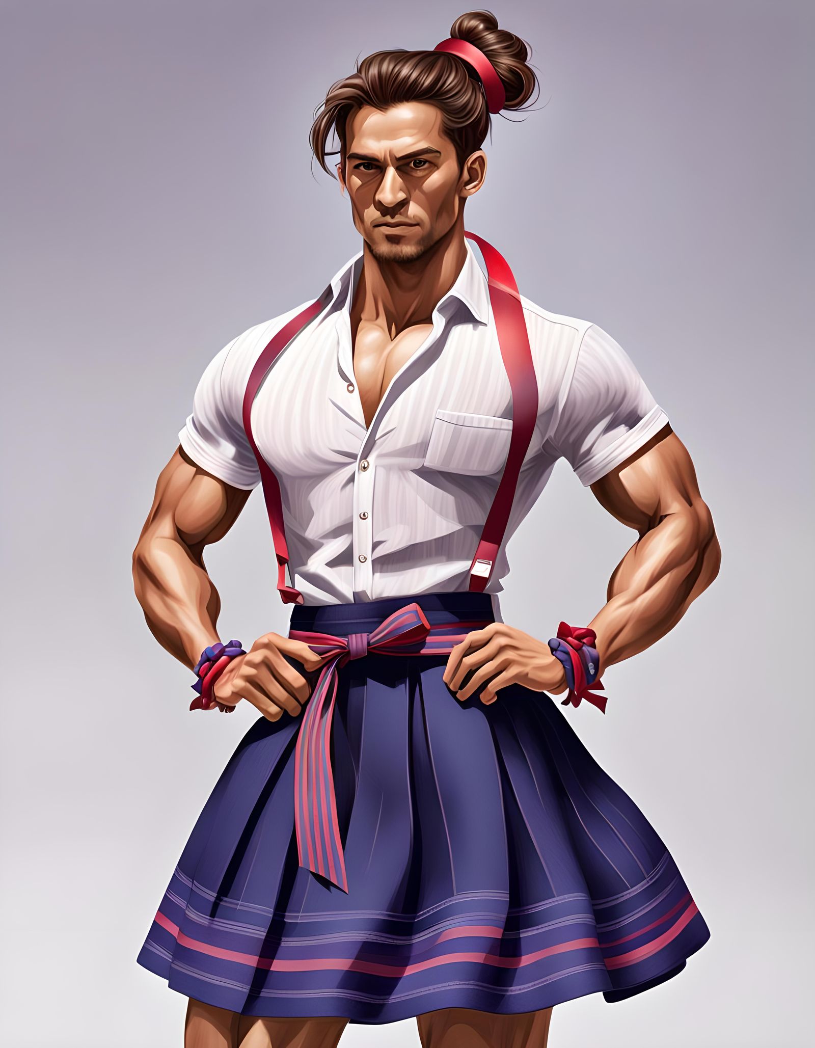 Muscular Colombian Man in Traditional Dress: Concept Art