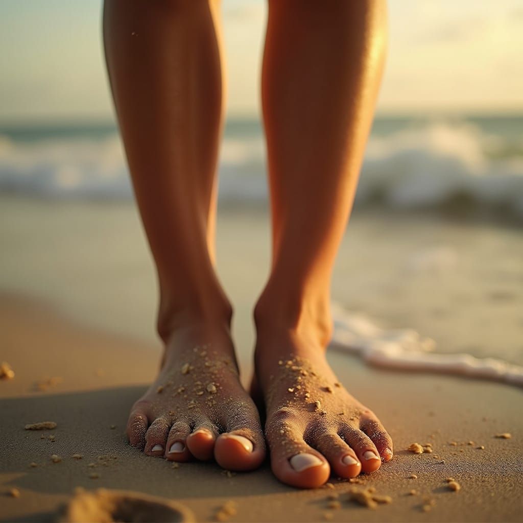 Surrealistic Beach Footprint in Earthy Tones