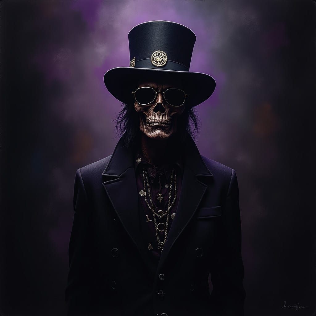 Mysterious Baron Samedi in Haitian Vodou Style