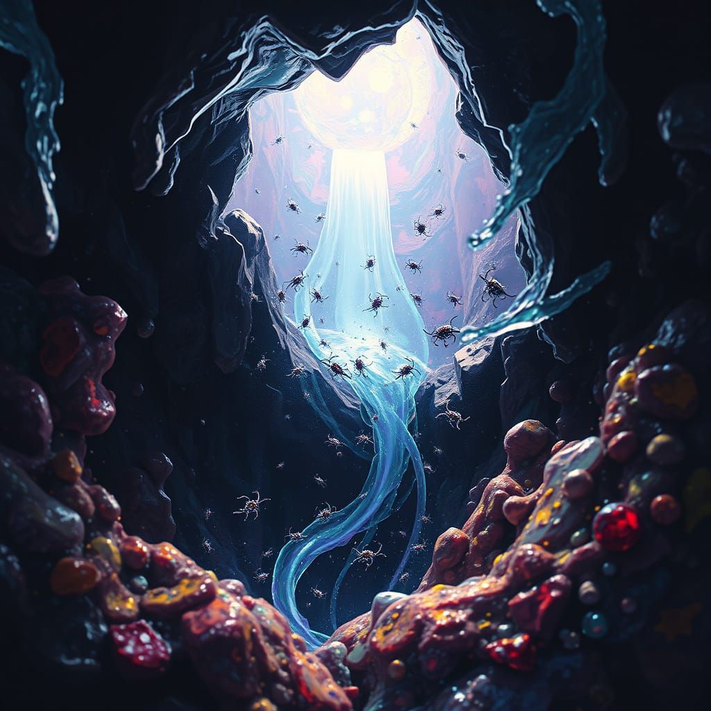 Iridescent Substance Flows Through Dimensional Rift in Vibra...