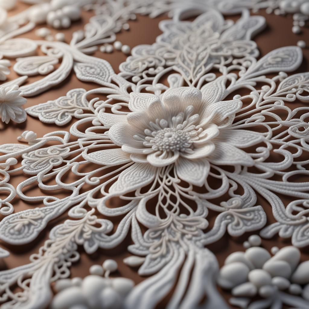 Hyperrealistic Lace: Detailed 8K Resolution Image