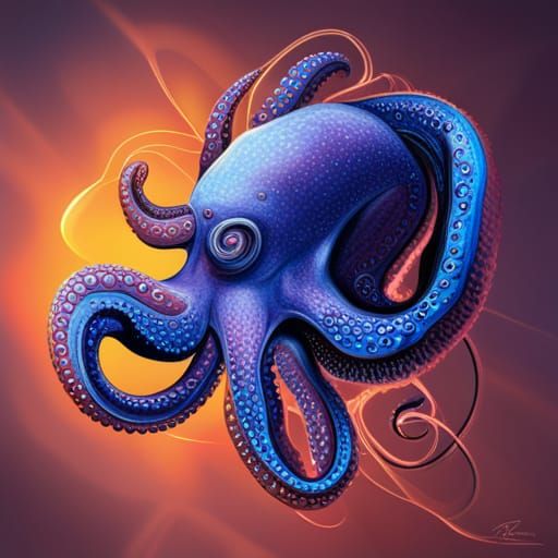 Hyperrealistic Octopus in Splash Art Style