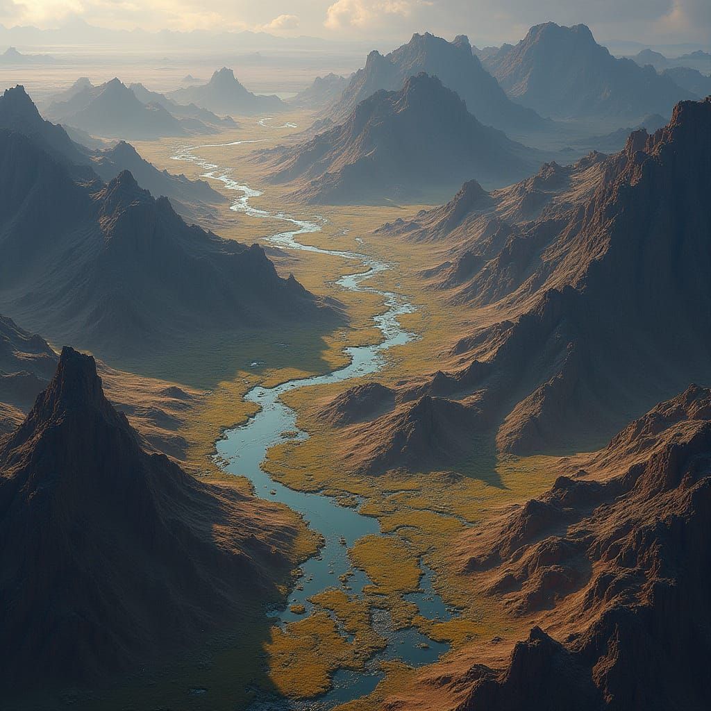 Epic Fantasy Topography Map of Shattered Plains in Stunning ...
