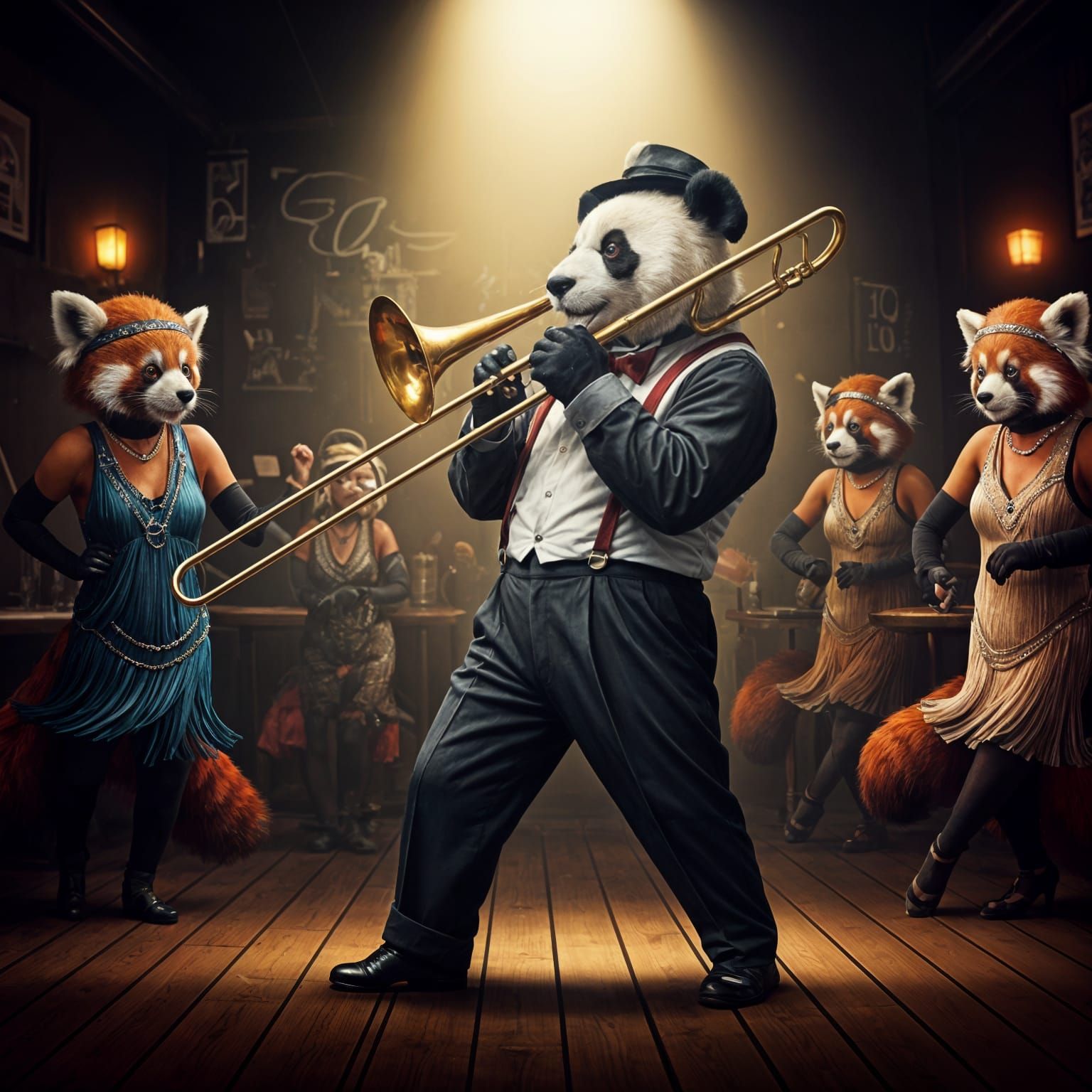 Panda's Trombone Solo in Roaring 20s Jazz Club