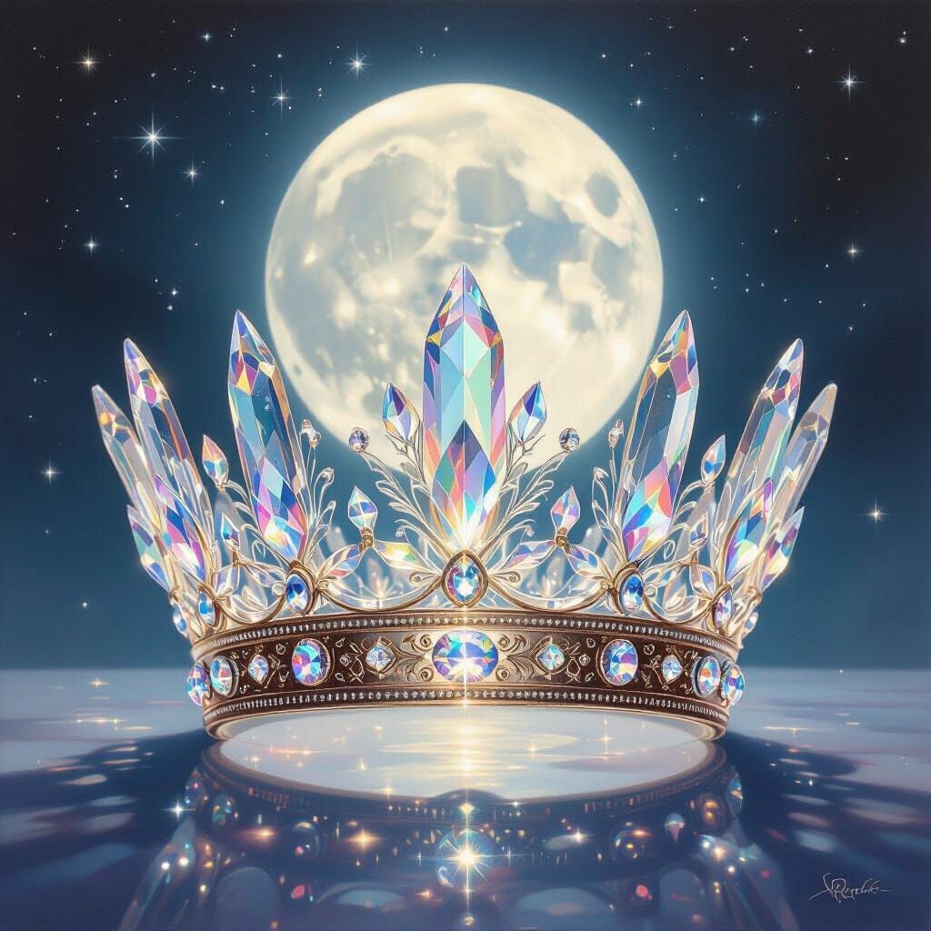 Regal Crystal Crown in Ethereal Moonlight